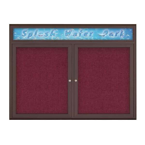 Double Door Radius Corkboard With Header