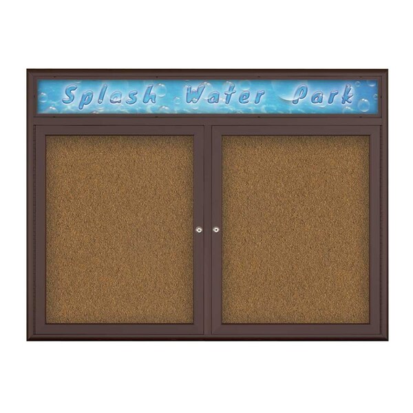 Double Door Radius Corkboard, Header, 42
