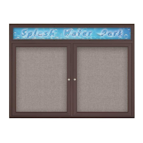 Double Door Radius Corkboard With Header