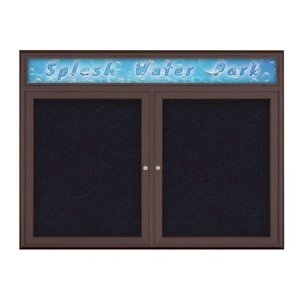 Double Door Radius Corkboard With Header