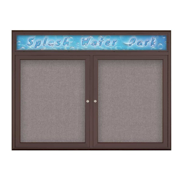 Double Door Radius Corkboard With Header
