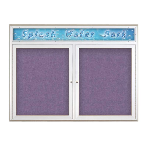 Double Door Radius Corkboard With Header
