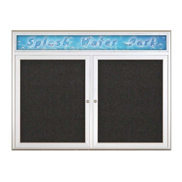 Double Door Radius Corkboard With Header