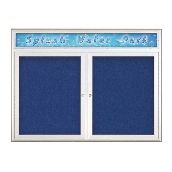 Double Door Radius Corkboard With Header