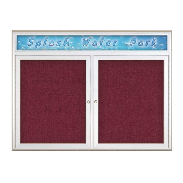 Double Door Radius Corkboard With Header