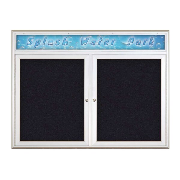 Double Door Radius Corkboard With Header
