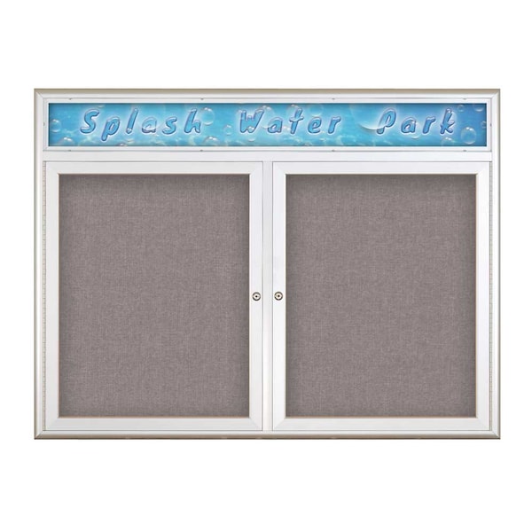 Double Door Radius Corkboard With Header