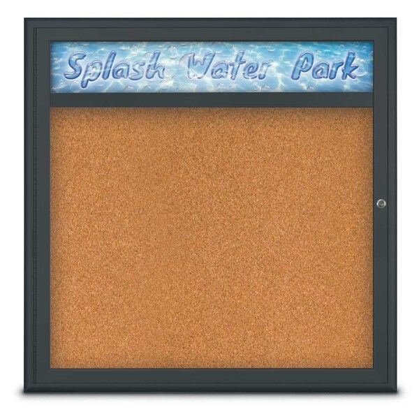 Single Door Radius Corkboard, Header, 36