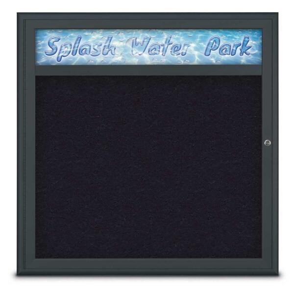 Single Door Radius Corkboard With Header