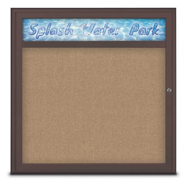 Single Door Radius Corkboard With Header