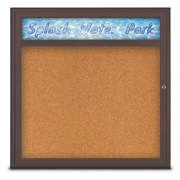 Single Door Radius Corkboard, Header, 36