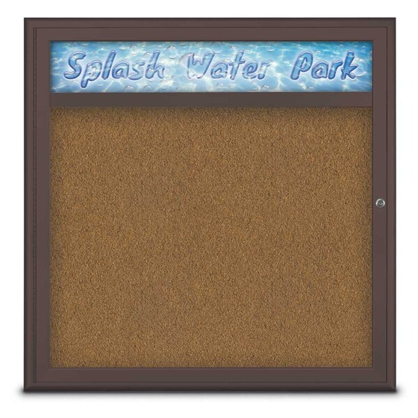 Single Door Radius Corkboard, Header, 36