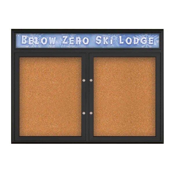Double Door Radius Plus Corkboard, Header