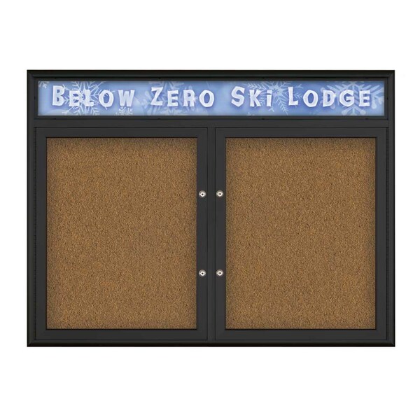 Double Door Radius Plus Corkboard, Hdr, 42