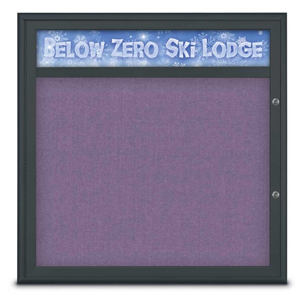 Single Door Radius Plus Corkboard With H, UV8012PLUS-BLACK-AMETHY