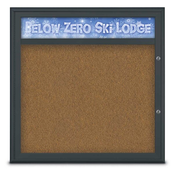 Single Door Radius Plus Corkboard, Hdr, 36