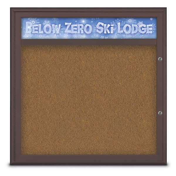 Single Door Radius Plus Corkboard, Hdr, 36