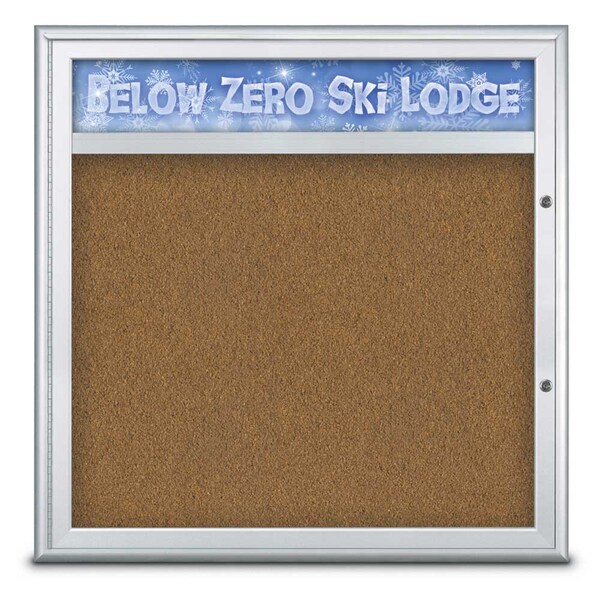 Single Door Radius Plus Corkboard, Hdr, 36