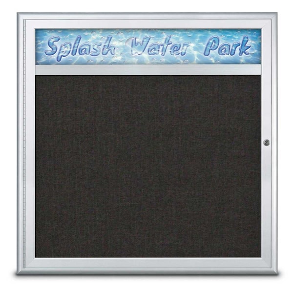 Single Door Radius Corkboard With Header