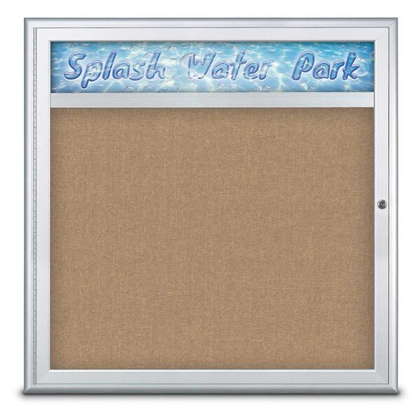 Single Door Radius Corkboard With Header