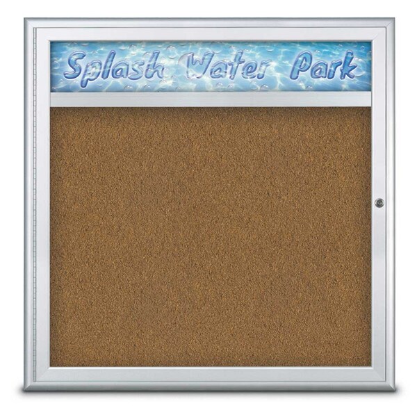 Single Door Radius Corkboard, Header, 36