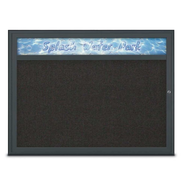 Single Door Radius Corkboard With Header