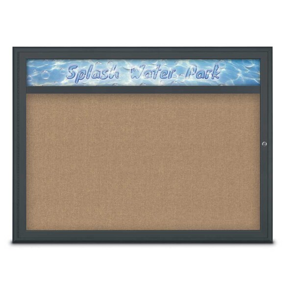 Single Door Radius Corkboard With Header