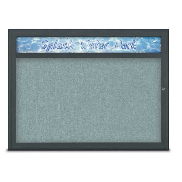 Single Door Radius Corkboard With Header