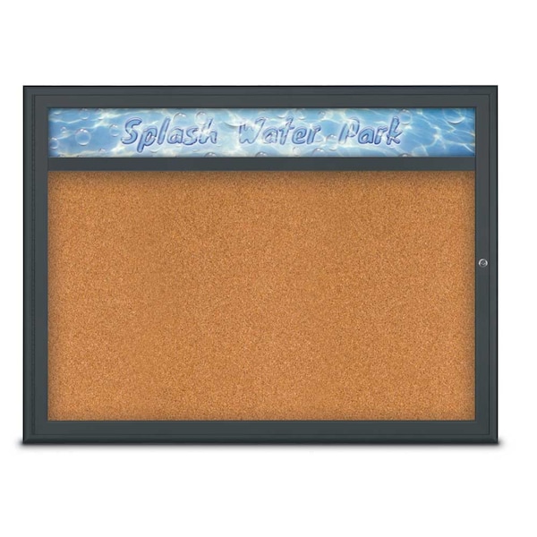 Single Door Radius Corkboard, Header, 48