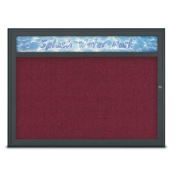 Single Door Radius Corkboard With Header