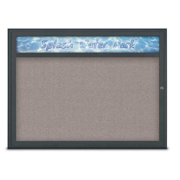 Single Door Radius Corkboard With Header