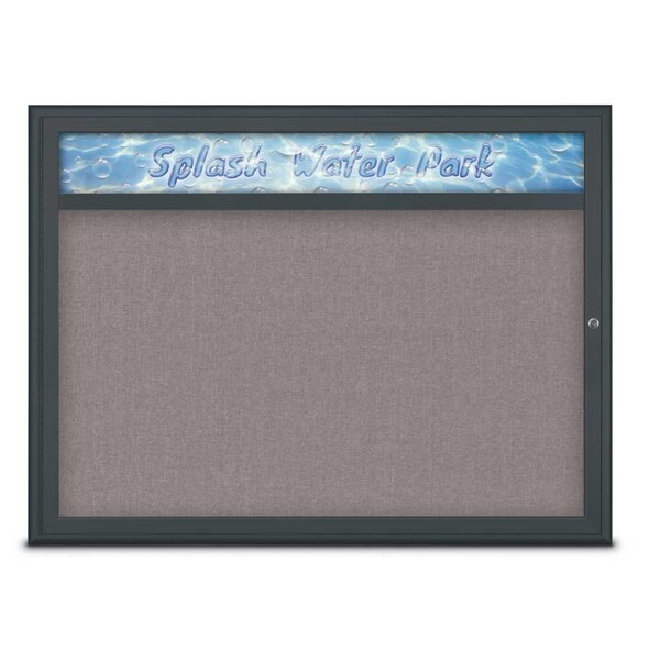 Single Door Radius Corkboard With Header