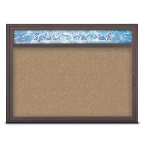 Single Door Radius Corkboard With Header