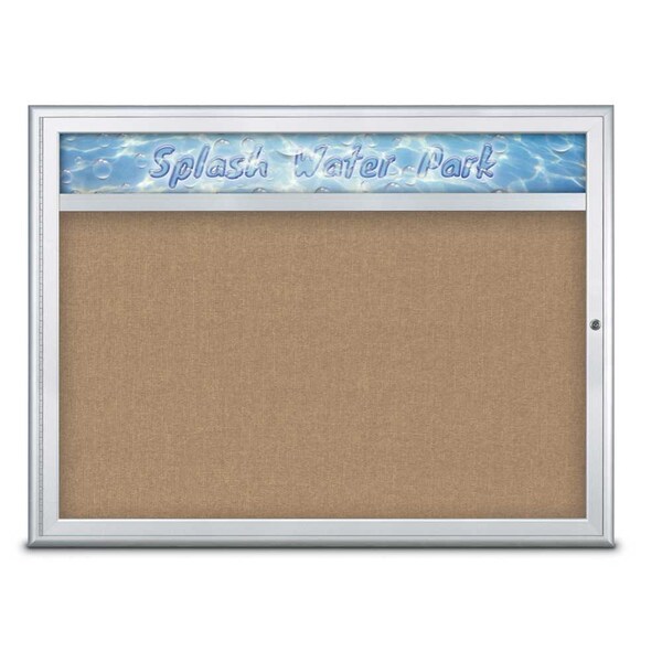 Single Door Radius Corkboard With Header