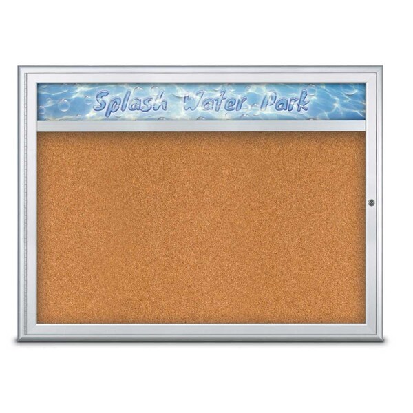 Single Door Radius Corkboard, Header, 48