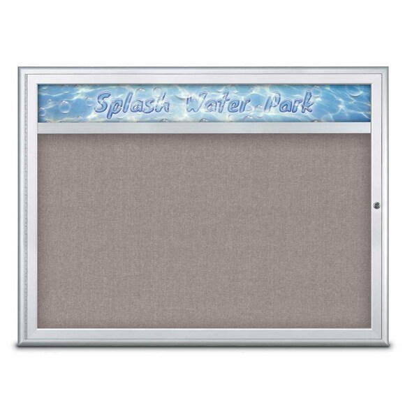 Single Door Radius Corkboard With Header