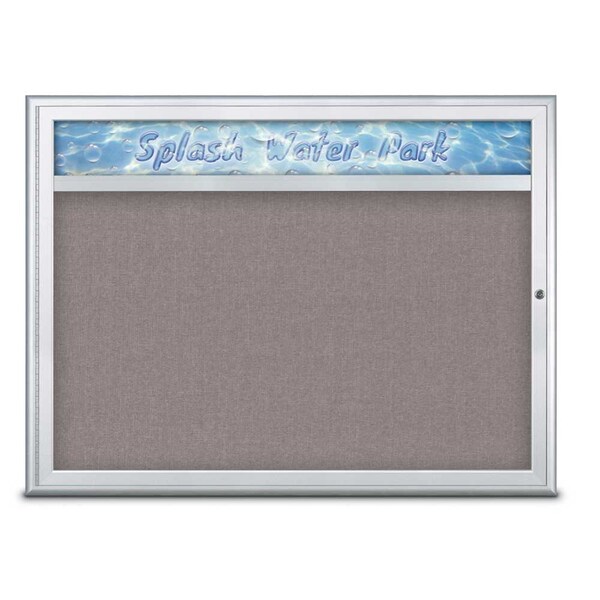Single Door Radius Corkboard With Header