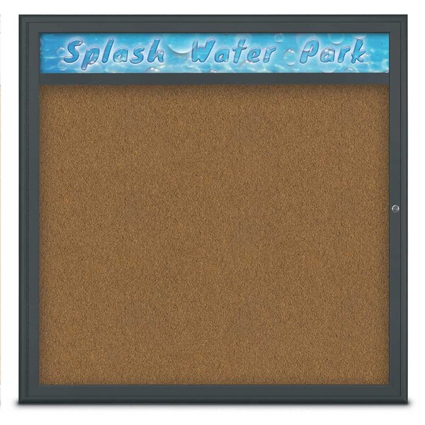 Single Door Radius Corkboard, Header, 48