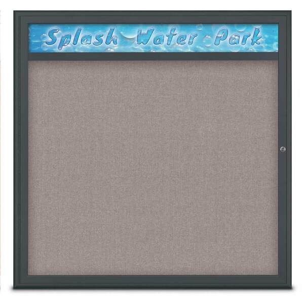 Single Door Radius Corkboard With Header