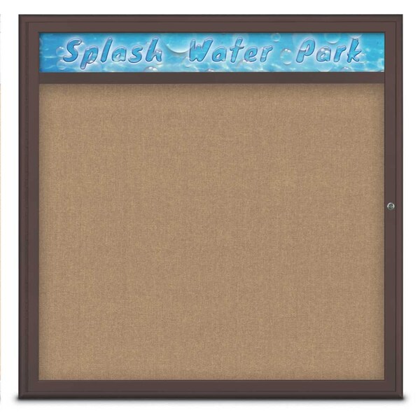 Single Door Radius Corkboard With Header