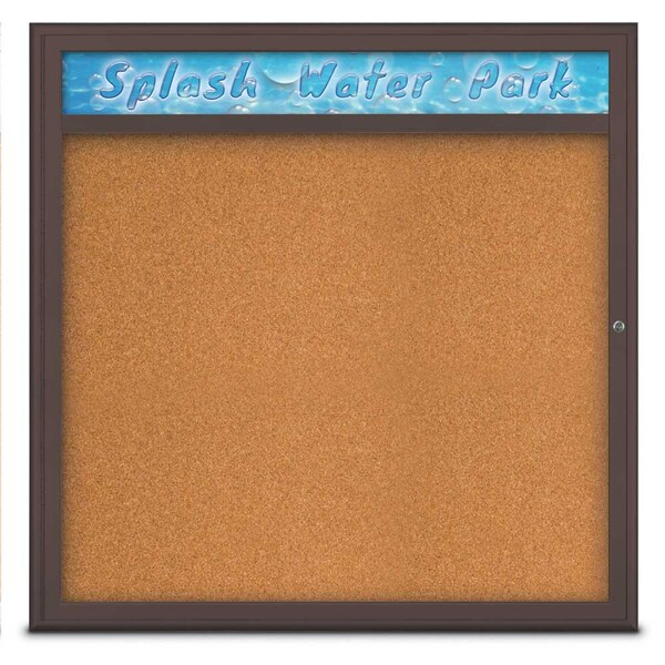 Single Door Radius Corkboard, Header, 48