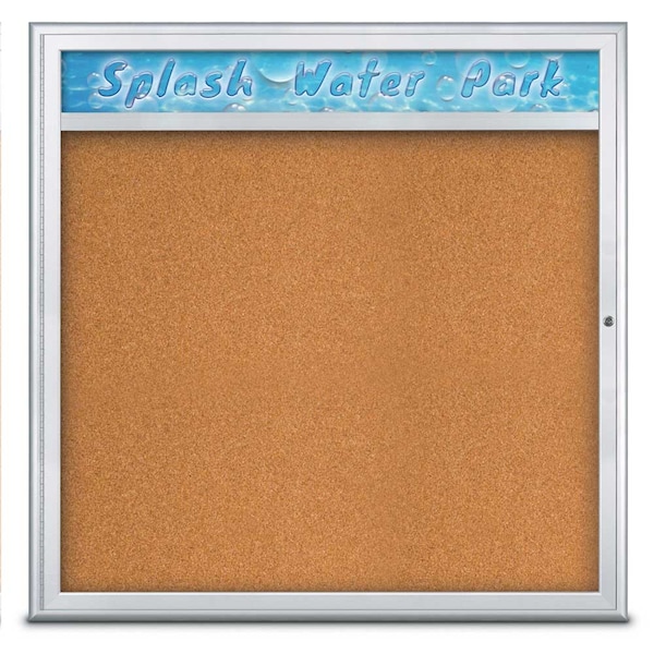 Single Door Radius Corkboard, Header, 48