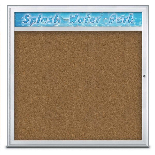 Single Door Radius Corkboard, Header, 48