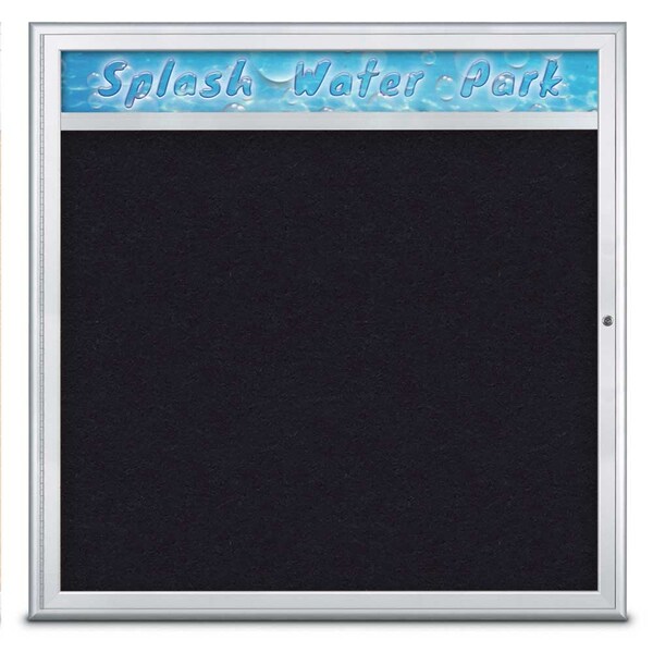 Single Door Radius Corkboard With Header