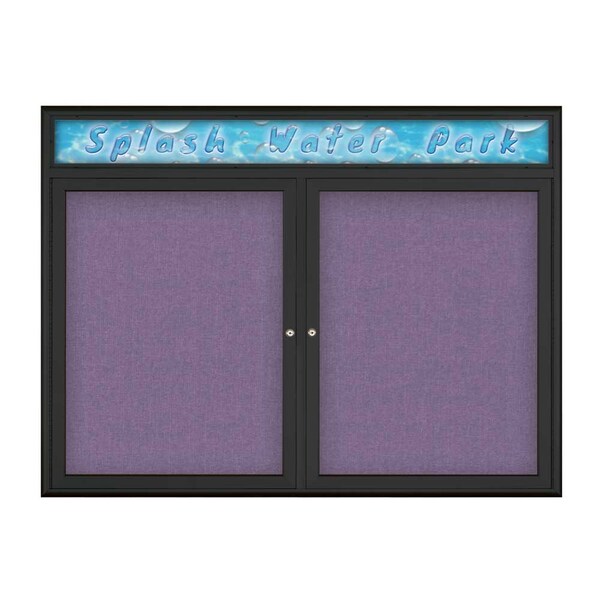 Double Door Radius Corkboard With Header