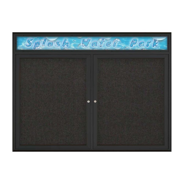 Double Door Radius Corkboard With Header