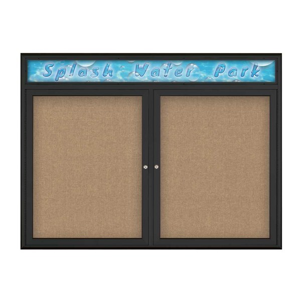 Double Door Radius Corkboard With Header