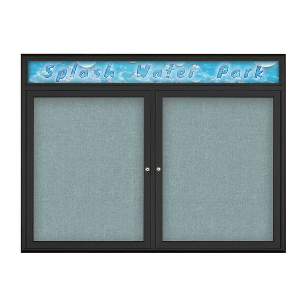 Double Door Radius Corkboard With Header