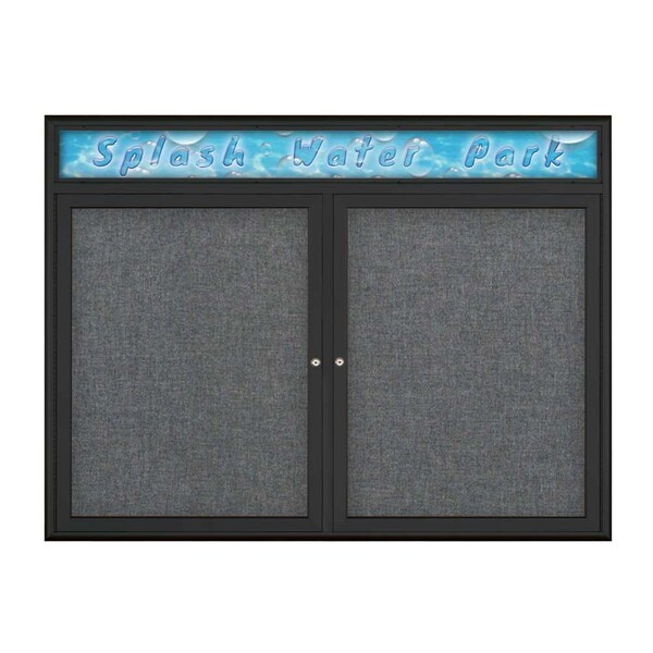 Double Door Radius Corkboard With Header
