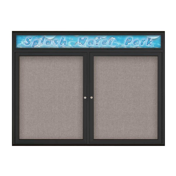 Double Door Radius Corkboard With Header